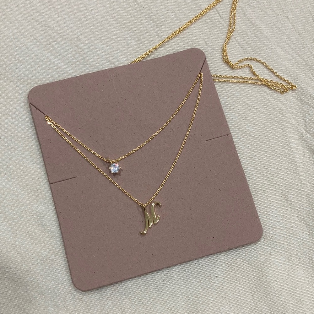 Letter M double layered necklace